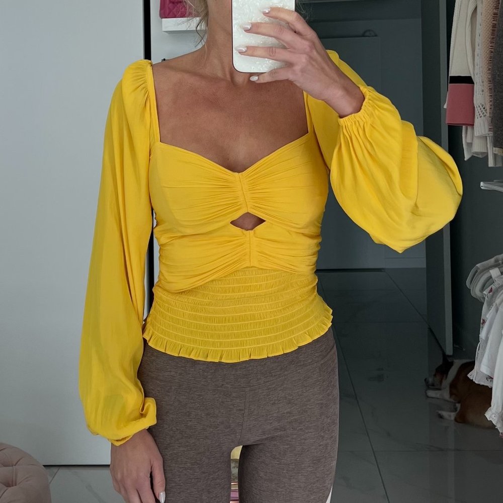 Ramy Brook Yellow top with front cut out - NEW WITHOUT TAGS NEVER WORN